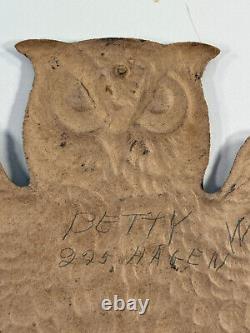 Antique 7.5 Halloween German Embossed Die Cut Black Owl Open WINGS