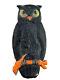 Antique 8 Halloween German Embossed Die Cut Black Owl Bird On Branch