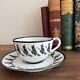 Antique Austria Petersyn Black Witch Fortune Telling Porcelain Tea Cup & Saucer