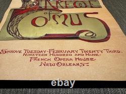 Antique Carnival Invitation New Orleans Mardi Gras 1909 Krewe Comus Scarce