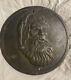 Antique Cast Lead Or Pewter Santa Clause Wall Plaque Christmas Xmas Holiday