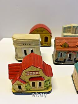 Antique Ceramic Christmas Mantle Light Up Village 1930's to 1940s QTY. 10