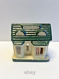 Antique Ceramic Christmas Mantle Light Up Village 1930's to 1940s QTY. 10