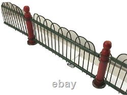 Antique Christmas Fence for a Feather Tree Wood, Wicker, Metal Red & Green