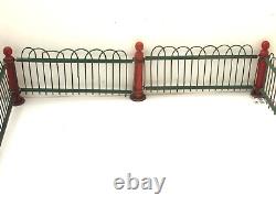 Antique Christmas Fence for a Feather Tree Wood, Wicker, Metal Red & Green