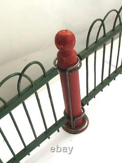 Antique Christmas Fence for a Feather Tree Wood, Wicker, Metal Red & Green