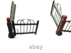 Antique Christmas Fence for a Feather Tree Wood, Wicker, Metal Red & Green