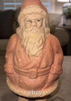 Antique Christmas Pulp Paper Mache Santa Claus Figure 9.5 Inches