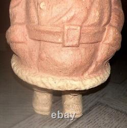 Antique Christmas Pulp Paper Mache Santa Claus Figure 9.5 Inches