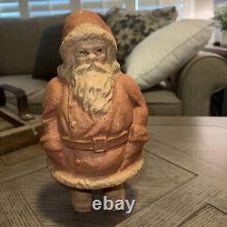 Antique Christmas Pulp Paper Mache Santa Claus Figure 9.5 Inches