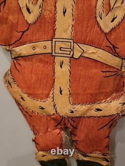 Antique Christmas Santa Doll Crepe Paper Cotton Stuffed XX RARE Dated 1915 24×13