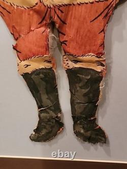 Antique Christmas Santa Doll Crepe Paper Cotton Stuffed XX RARE Dated 1915 24×13