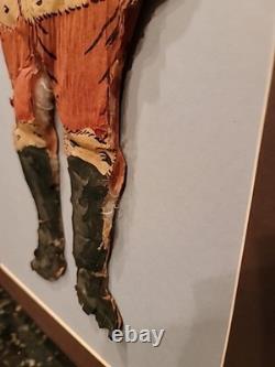 Antique Christmas Santa Doll Crepe Paper Cotton Stuffed XX RARE Dated 1915 24×13