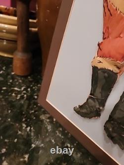 Antique Christmas Santa Doll Crepe Paper Cotton Stuffed XX RARE Dated 1915 24×13