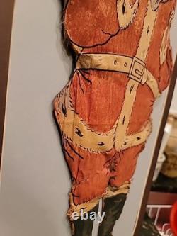 Antique Christmas Santa Doll Crepe Paper Cotton Stuffed XX RARE Dated 1915 24×13