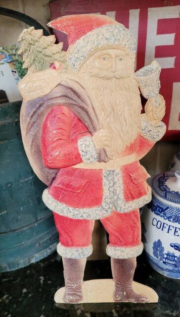 Antique Christmas Santa Figure Die-cut Embossed Germany Victorian Cardboard 16