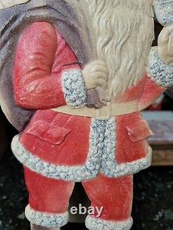Antique Christmas Santa Figure Die-cut Embossed Germany Victorian Cardboard 16