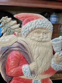 Antique Christmas Santa Figure Die-cut Embossed Germany Victorian Cardboard 16