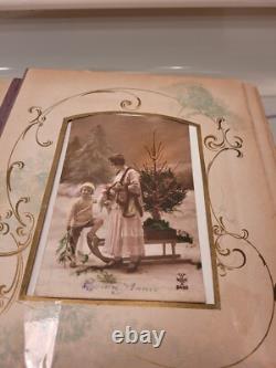 Antique Christmas Scene Celluloid Photo Album & Real Photo French Xmas Postcards Antique Christmas Scene Celluloid Photo Album & Real Photo French Xmas Postcards