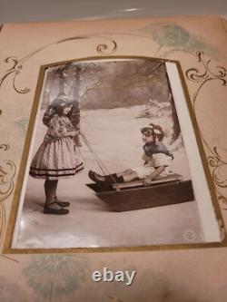 Antique Christmas Scene Celluloid Photo Album & Real Photo French Xmas Postcards Antique Christmas Scene Celluloid Photo Album & Real Photo French Xmas Postcards