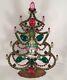 Antique Christmas Tree Decoration Czech Glass Crystal Rhinestones Vintage Xmas