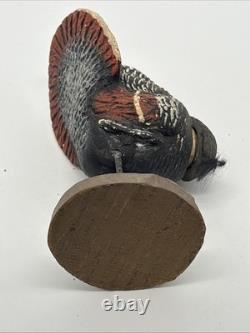 Antique Composition Turkey Candy Container Metal Feet Horsehair Beard 1900's