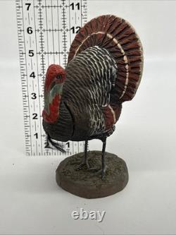 Antique Composition Turkey Candy Container Metal Feet Horsehair Beard 1900's