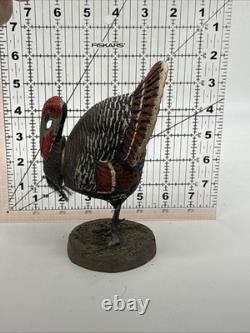 Antique Composition Turkey Candy Container Metal Feet Horsehair Beard 1900's
