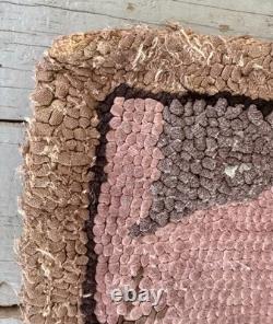 Antique Folk Art Grenfell Christmas Hand Hooked Rug