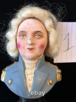 Antique GEORGE WASHINGTON'S BIRTHDAY PAPER MACHE BUST CANDY CONTAINER GERMAN
