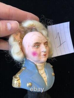 Antique GEORGE WASHINGTON'S BIRTHDAY PAPER MACHE BUST CANDY CONTAINER GERMAN