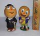 Antique German Halloween Candy Container Set Tender In Love Jack-o-lantern Compo