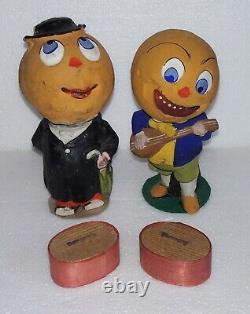 Antique German HALLOWEEN Candy Container SET Tender in Love Jack-o-Lantern COMPO