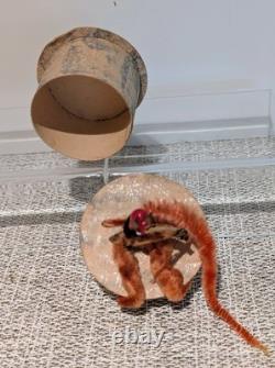 Antique German Krampus Devil Chenille Candy Container 1920s Vintage Box Stamped