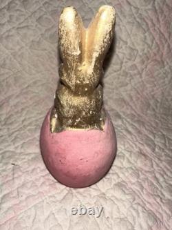 Antique German Paper Mache Bunny In Egg Candy Container Antique German Paper Mache Bunny In Egg Candy Container