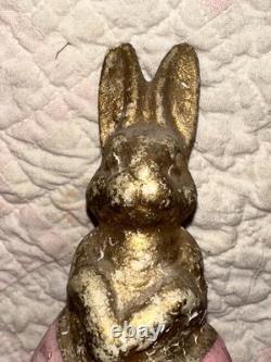 Antique German Paper Mache Bunny In Egg Candy Container Antique German Paper Mache Bunny In Egg Candy Container