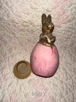 Antique German Paper Mache Bunny In Egg Candy Container Antique German Paper Mache Bunny In Egg Candy Container