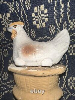 Antique German Paper Mache Hen Candy Container