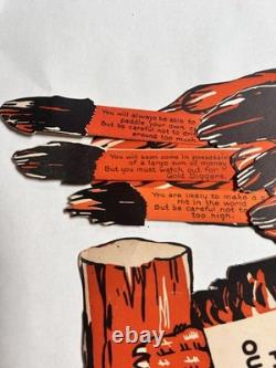 Antique Gibson Halloween Fortune Owl Get Wise Pick a Feather Rare Collectible