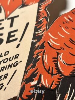 Antique Gibson Halloween Fortune Owl Get Wise Pick a Feather Rare Collectible