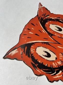 Antique Gibson Halloween Fortune Owl Get Wise Pick a Feather Rare Collectible