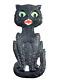 Antique Halloween German Embossed Die Cut Screaming Black Cat Large 15