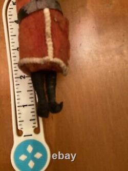 Antique Handmade Cotton Santa Claus and Paper Mâché Sleigh and Cotton Reindeer