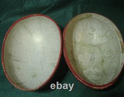 Antique Large Paper Mache 11 Egg Candy Container RED Easter Bunny Rabbit