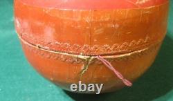 Antique Large Paper Mache 11 Egg Candy Container RED Easter Bunny Rabbit