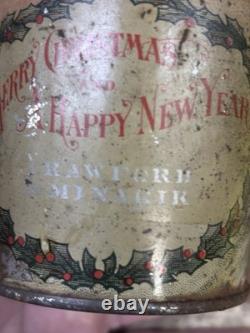 Antique Miniature CANDY TIN Pail, MERRY CHRISTMAS