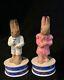 Antique Miniature German Easter Rabbits Candy Containers (pair)