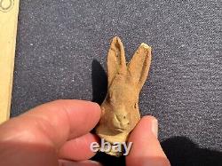 Antique Paper Mache Bunny Rabbit Pulling Cart Candy Container Easter Germany