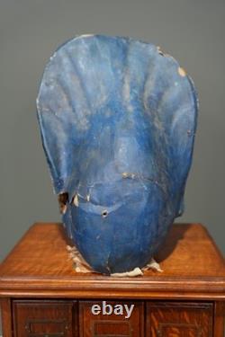 Antique Paper Mache Carnival Head Mask Halloween Witch Parade Vintage Oddity