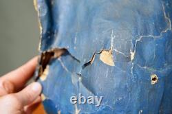 Antique Paper Mache Carnival Head Mask Halloween Witch Parade Vintage Oddity